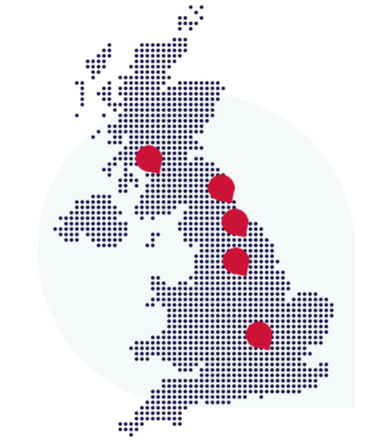 Aspire UK Map Office Locations Blue