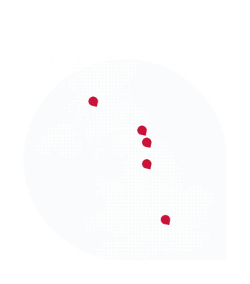 Aspire UK Map Office Locations White
